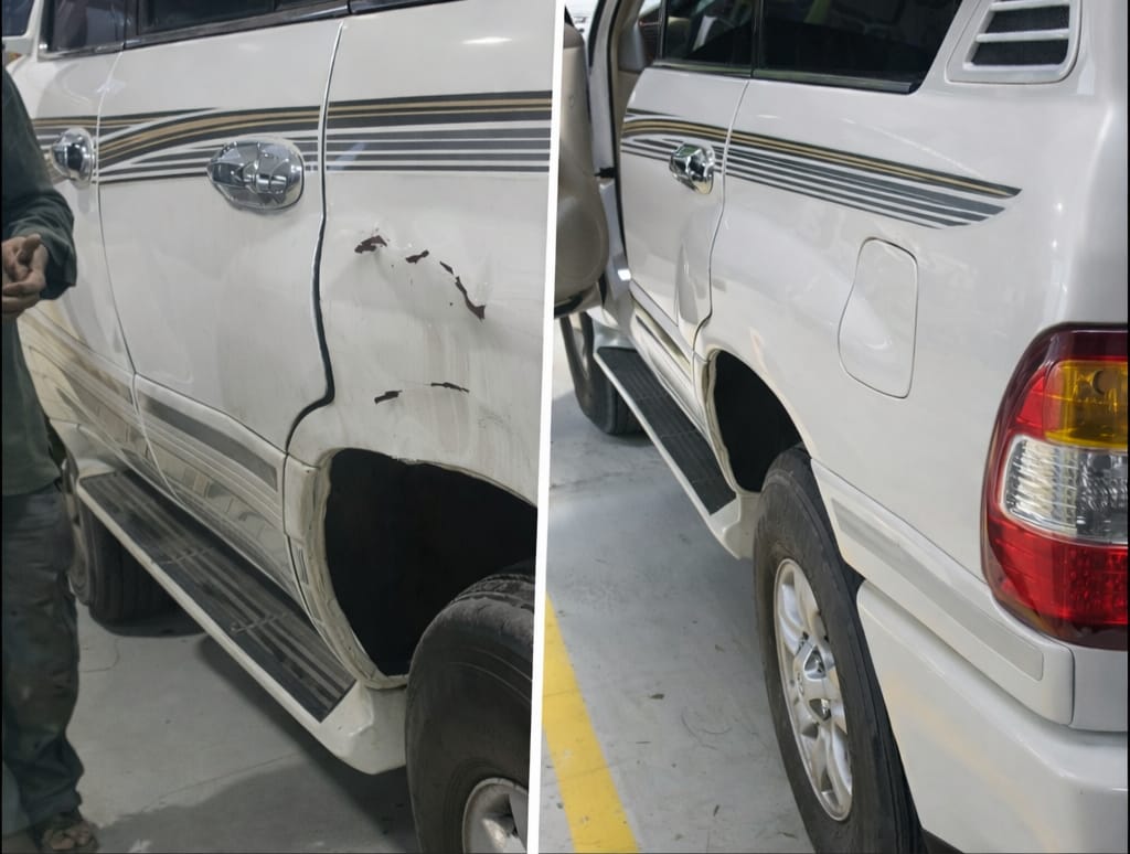Scratch repair and computerized paint matching for luxury cars in UAE