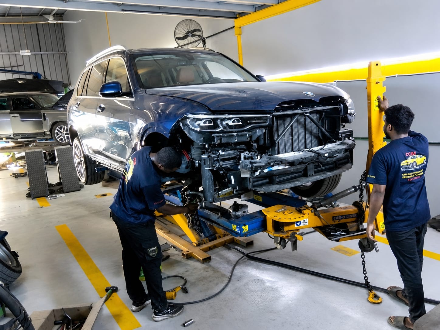 Heavy collision damage structural pull and chassis realignment machine